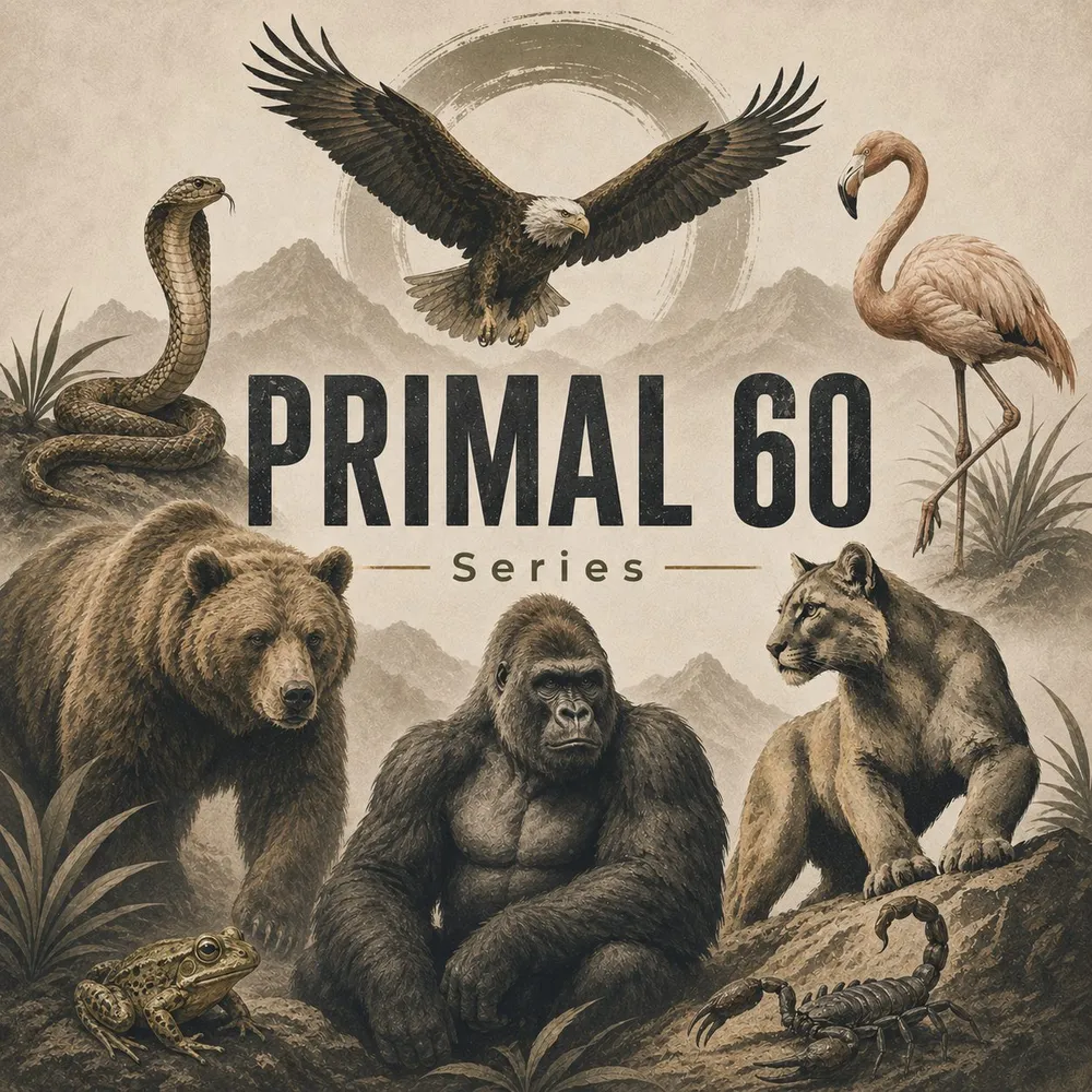 Primal 60 series artwork showing the animals together